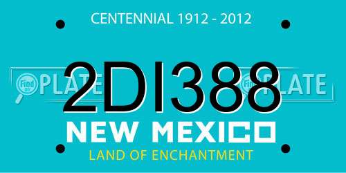 2DI388 New Mexico License Plate
