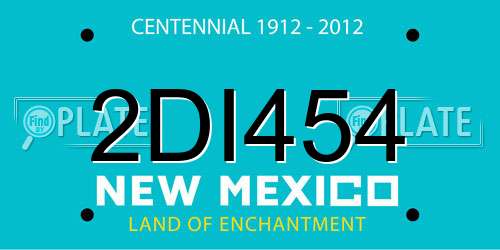 2DI454 New Mexico License Plate