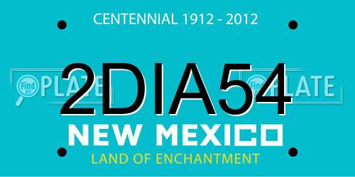 2DIA54 New Mexico License Plate