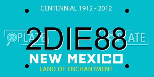 2DIE88 New Mexico License Plate