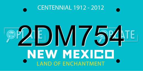 2DM754 New Mexico License Plate