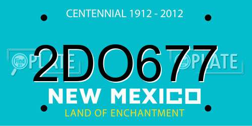 2DO677 New Mexico License Plate