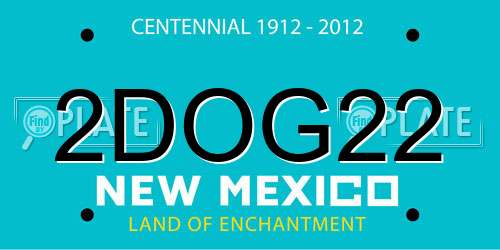 2DOG22 New Mexico License Plate