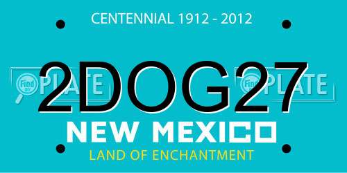2DOG27 New Mexico License Plate