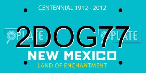 2DOG77 New Mexico License Plate