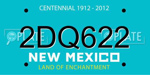 2DQ622 New Mexico License Plate