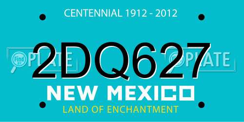 2DQ627 New Mexico License Plate