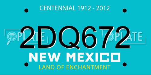 2DQ672 New Mexico License Plate