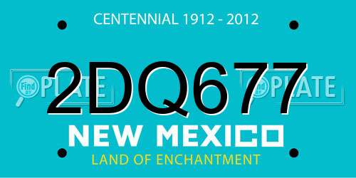 2DQ677 New Mexico License Plate