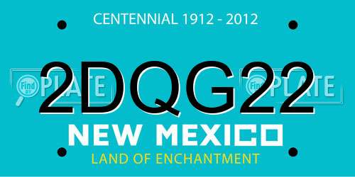 2DQG22 New Mexico License Plate