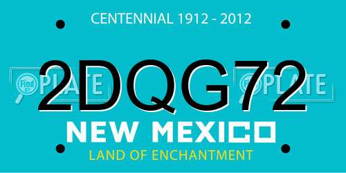 2DQG72 New Mexico License Plate