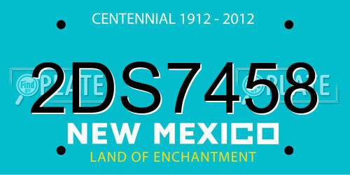 2DS7458 New Mexico License Plate
