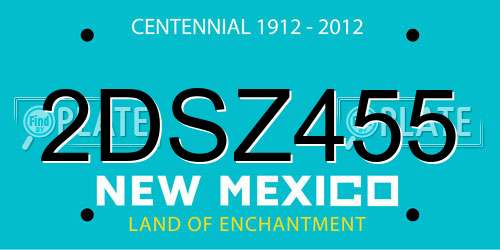 2DSZ455 New Mexico License Plate