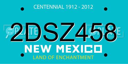 2DSZ458 New Mexico License Plate
