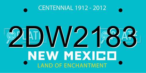 2DW2183 New Mexico License Plate