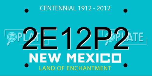 2E12P2 New Mexico License Plate