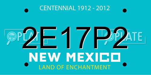 2E17P2 New Mexico License Plate