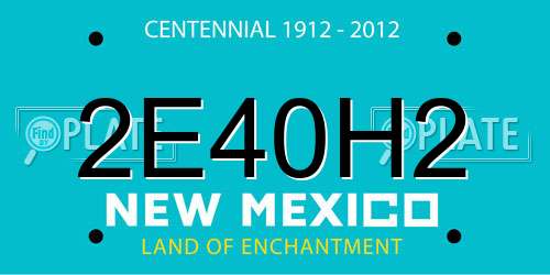 2E40H2 New Mexico License Plate