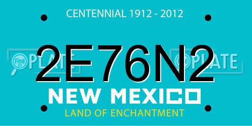 2E76N2 New Mexico License Plate