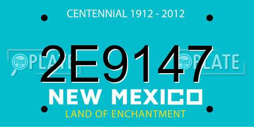 2E9147 New Mexico License Plate