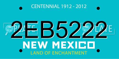 2EB5222 New Mexico License Plate