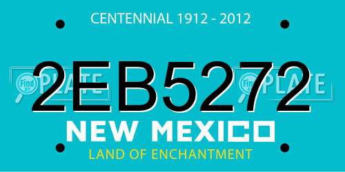 2EB5272 New Mexico License Plate