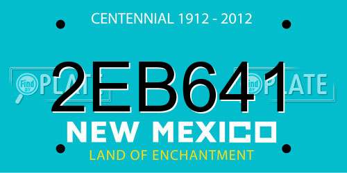 2EB641 New Mexico License Plate