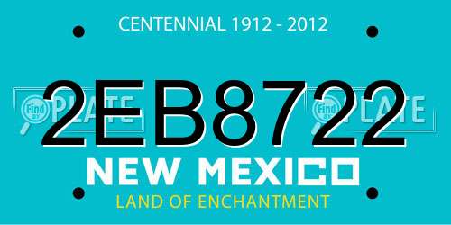 2EB8722 New Mexico License Plate