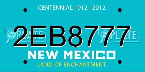 2EB8777 New Mexico License Plate