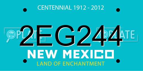 2EG244 New Mexico License Plate