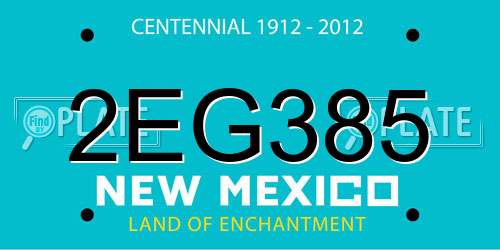 2EG385 New Mexico License Plate