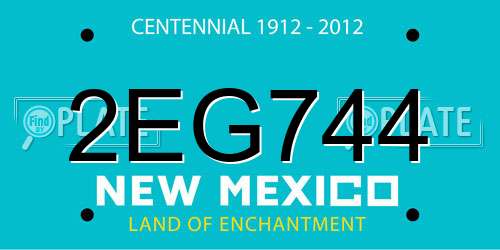 2EG744 New Mexico License Plate