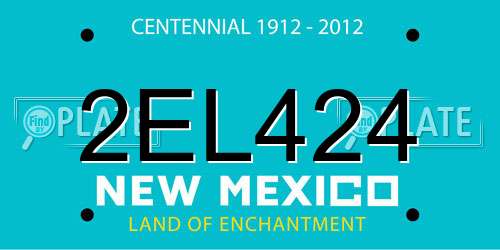 2EL424 New Mexico License Plate