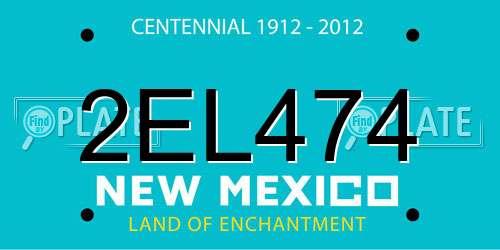 2EL474 New Mexico License Plate