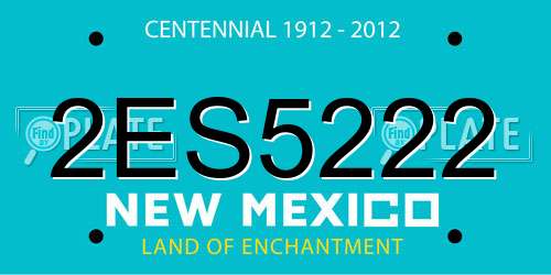 2ES5222 New Mexico License Plate