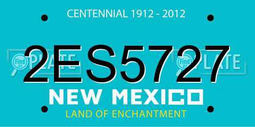 2ES5727 New Mexico License Plate
