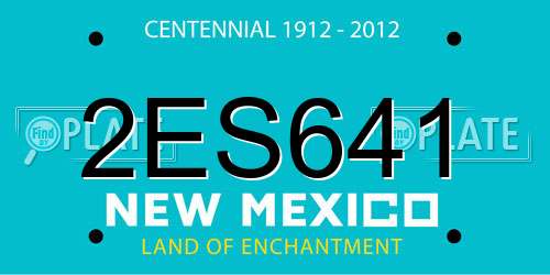 2ES641 New Mexico License Plate