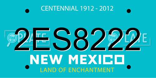 2ES8222 New Mexico License Plate