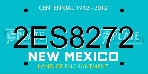 2ES8272 New Mexico License Plate