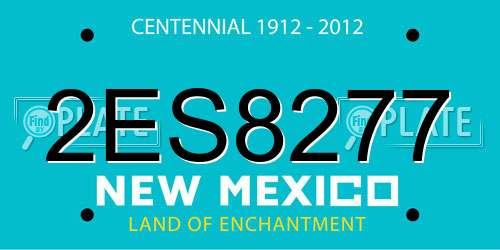 2ES8277 New Mexico License Plate