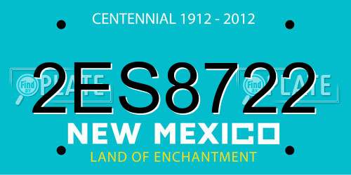 2ES8722 New Mexico License Plate