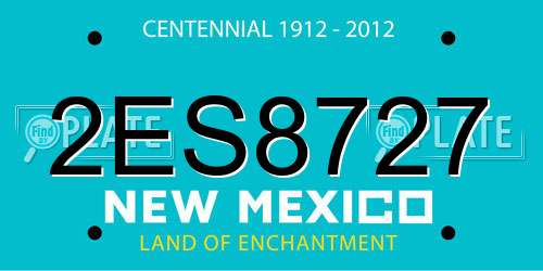 2ES8727 New Mexico License Plate