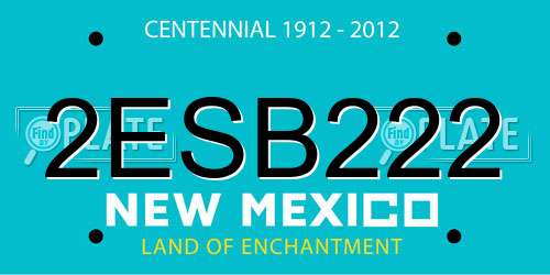 2ESB222 New Mexico License Plate