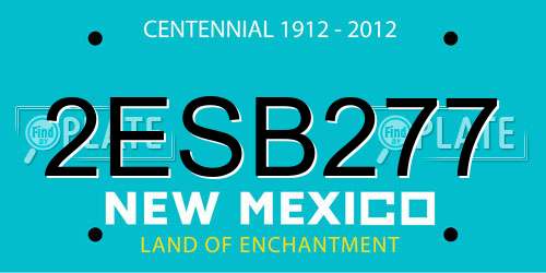 2ESB277 New Mexico License Plate