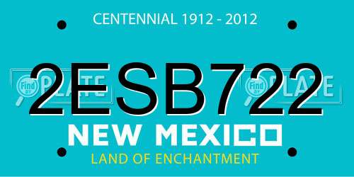 2ESB722 New Mexico License Plate