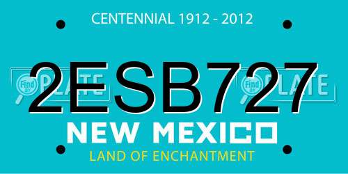 2ESB727 New Mexico License Plate