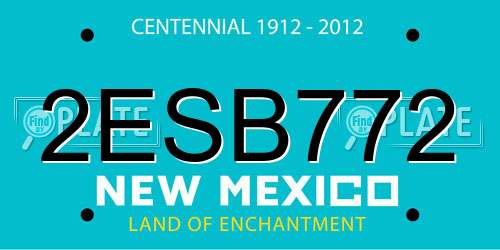 2ESB772 New Mexico License Plate