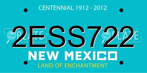 2ESS722 New Mexico License Plate