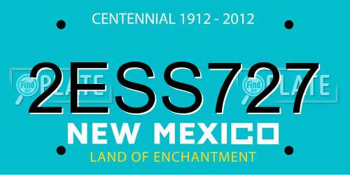 2ESS727 New Mexico License Plate