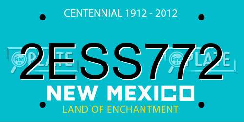 2ESS772 New Mexico License Plate